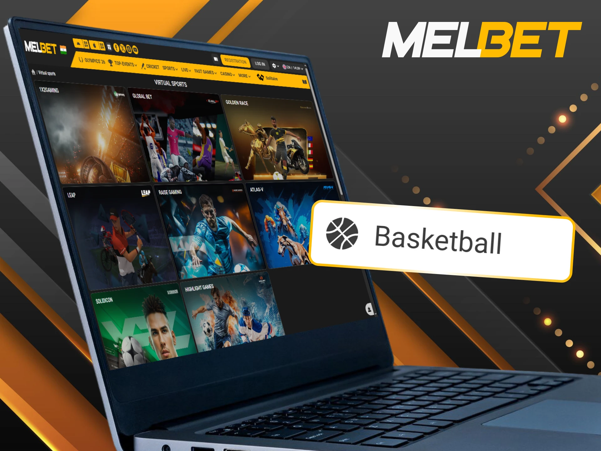 Try competitive Virtual Sports basketball matches on the Melbet platform.