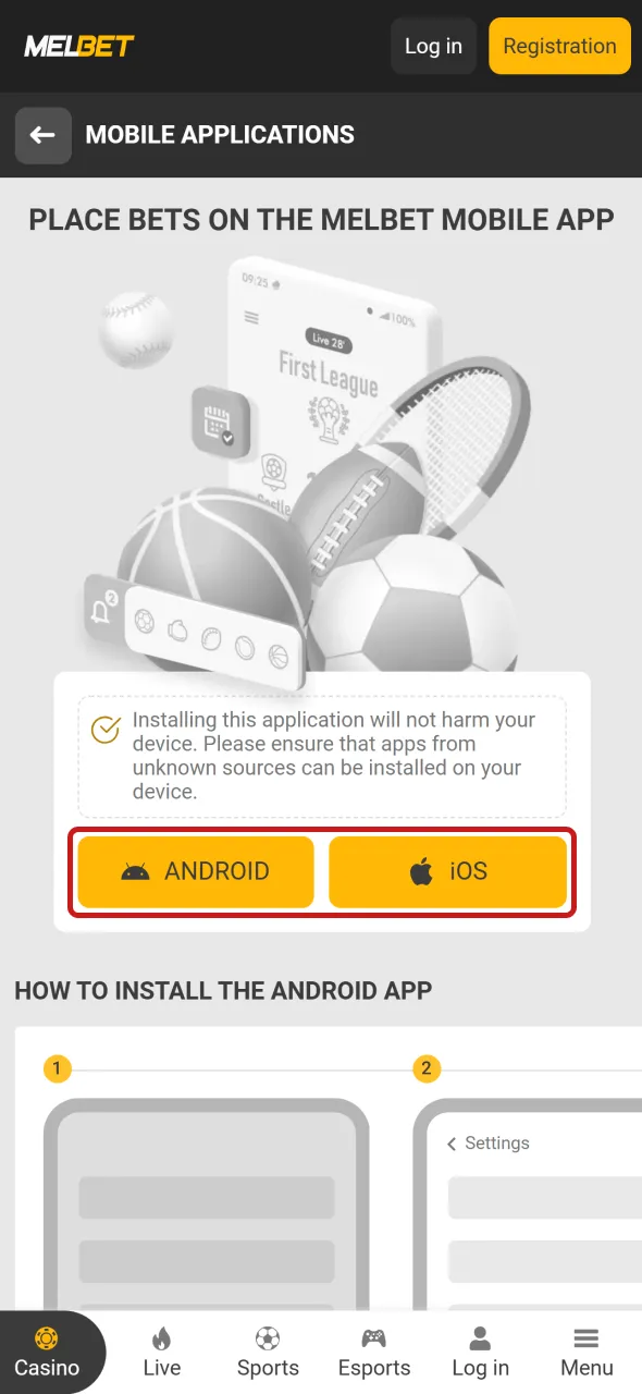 Download Melbet app and prepare for quick account login access.