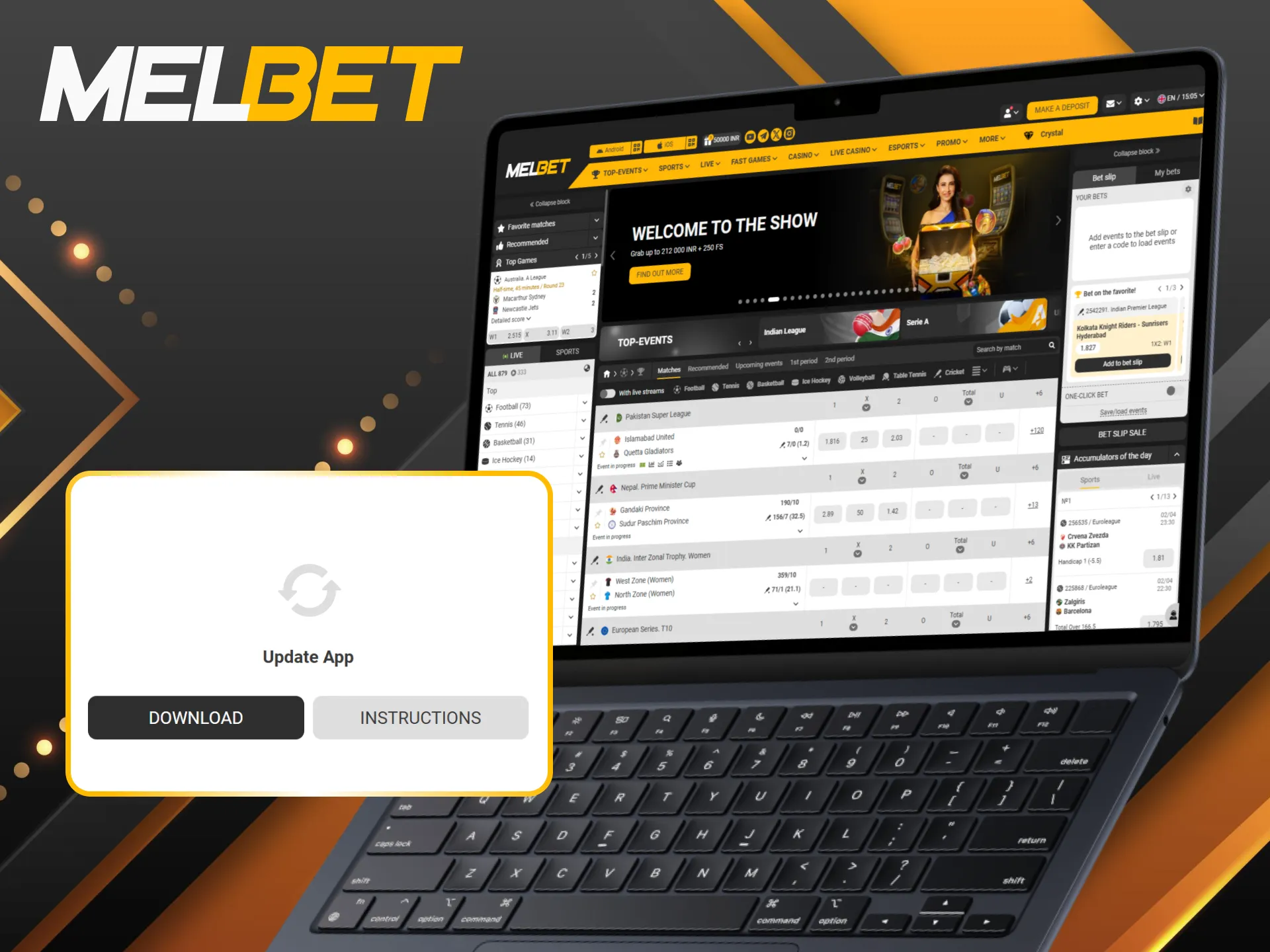 Update Melbet PC client regularly and access latest features instantly.