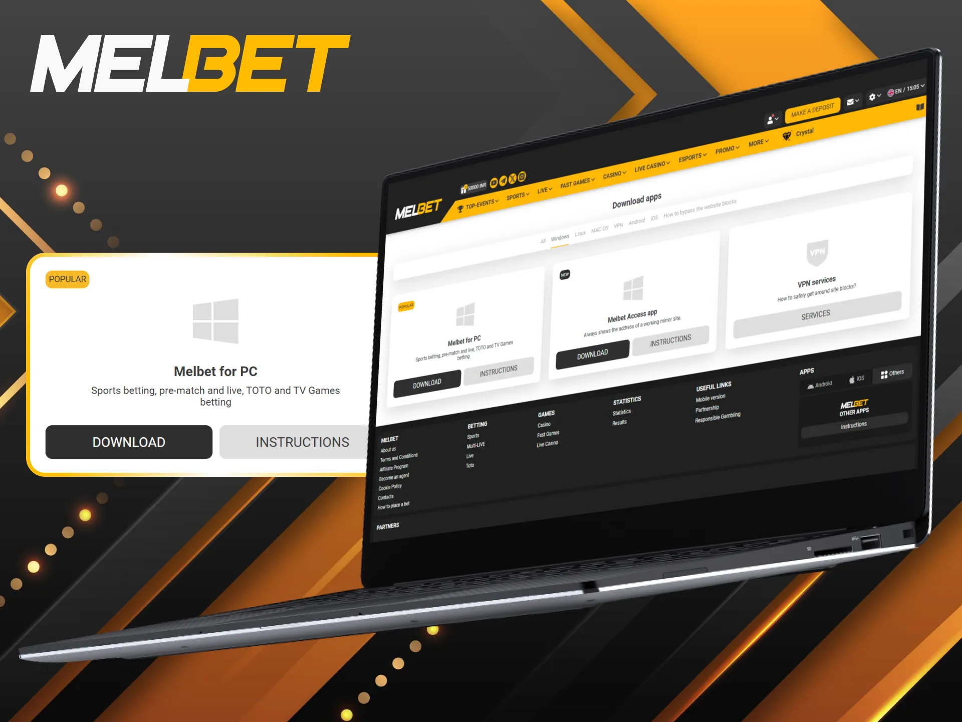 Install Melbet application on Windows and enjoy seamless desktop experience.