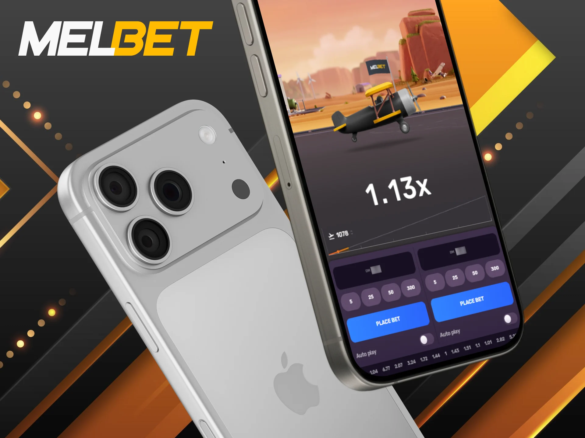 Launch the Aviatrix crash game on iPhone via the Melbet app.