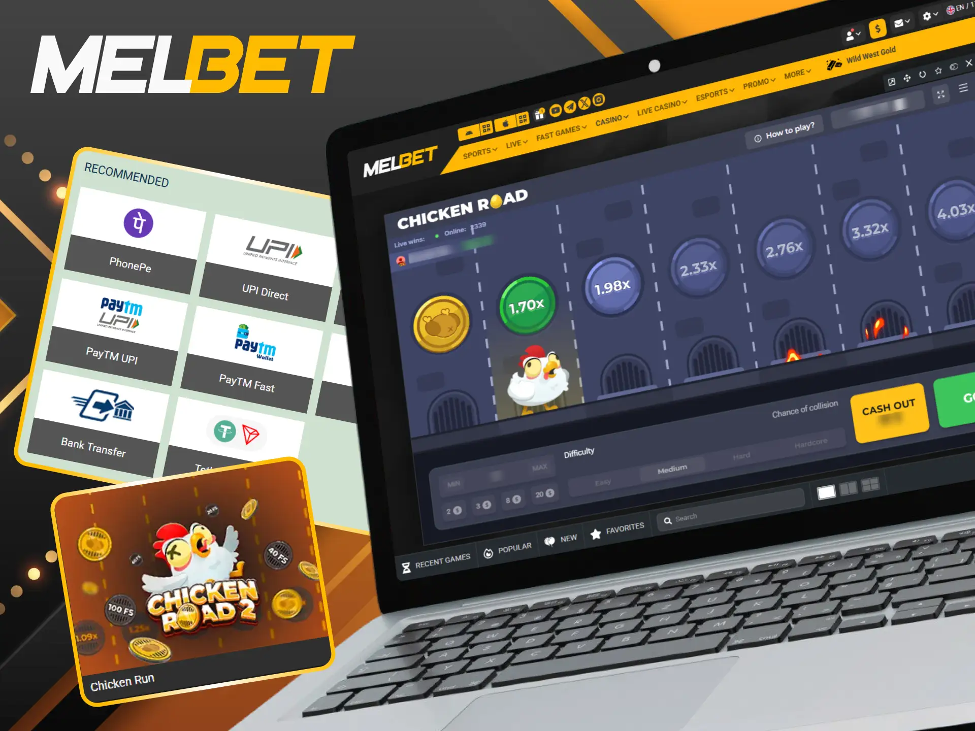 Uncover unique casino gaming options available in Chicken Road on Melbet.