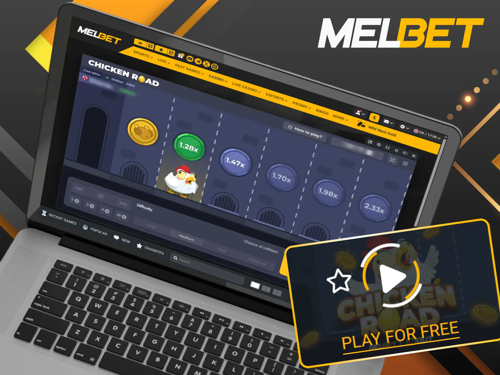 Try your luck at the Chicken Road game on Melbet using risk-free credits in demo mode.