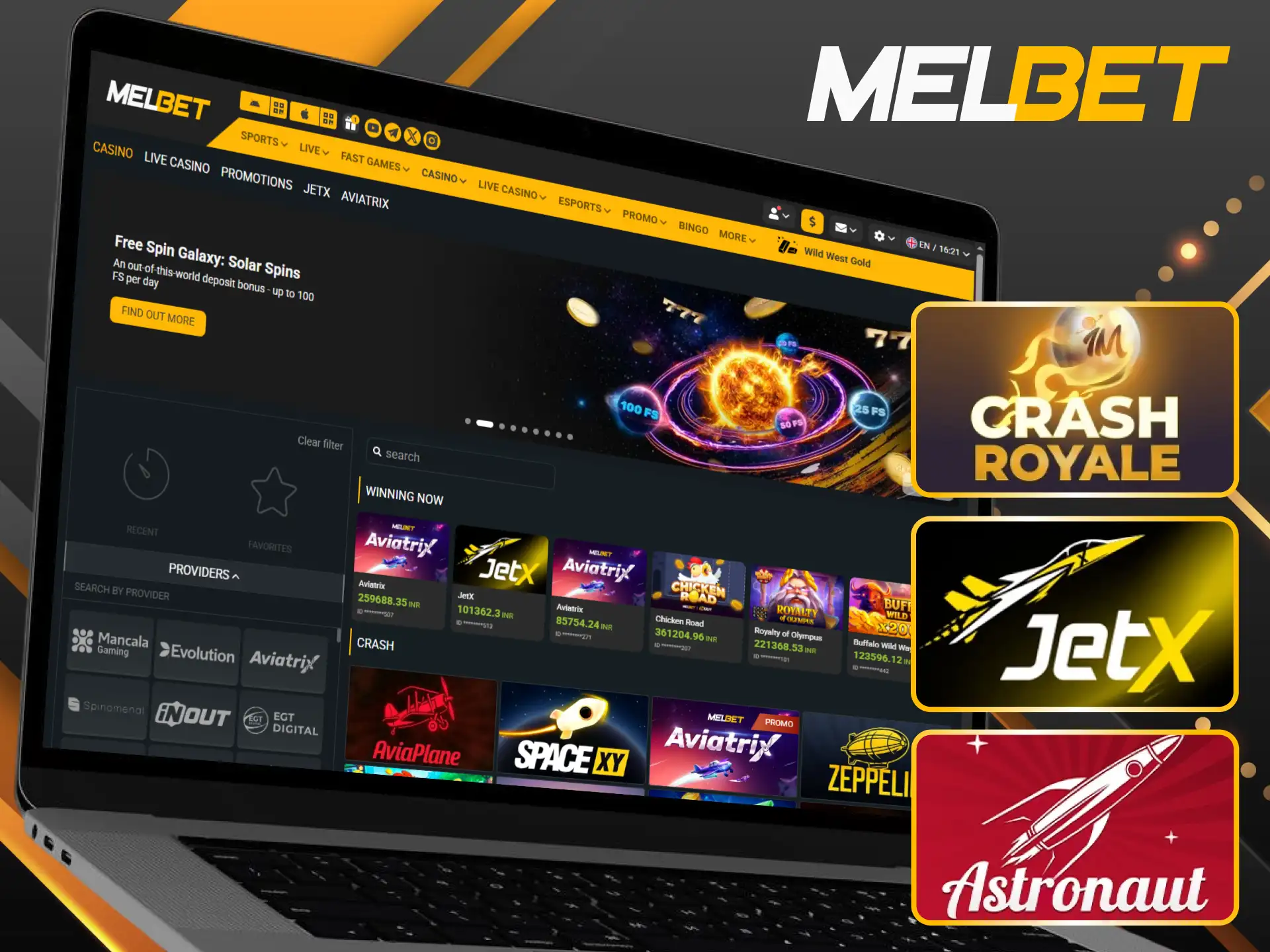 Explore top-rated crash games available in the Melbet library.