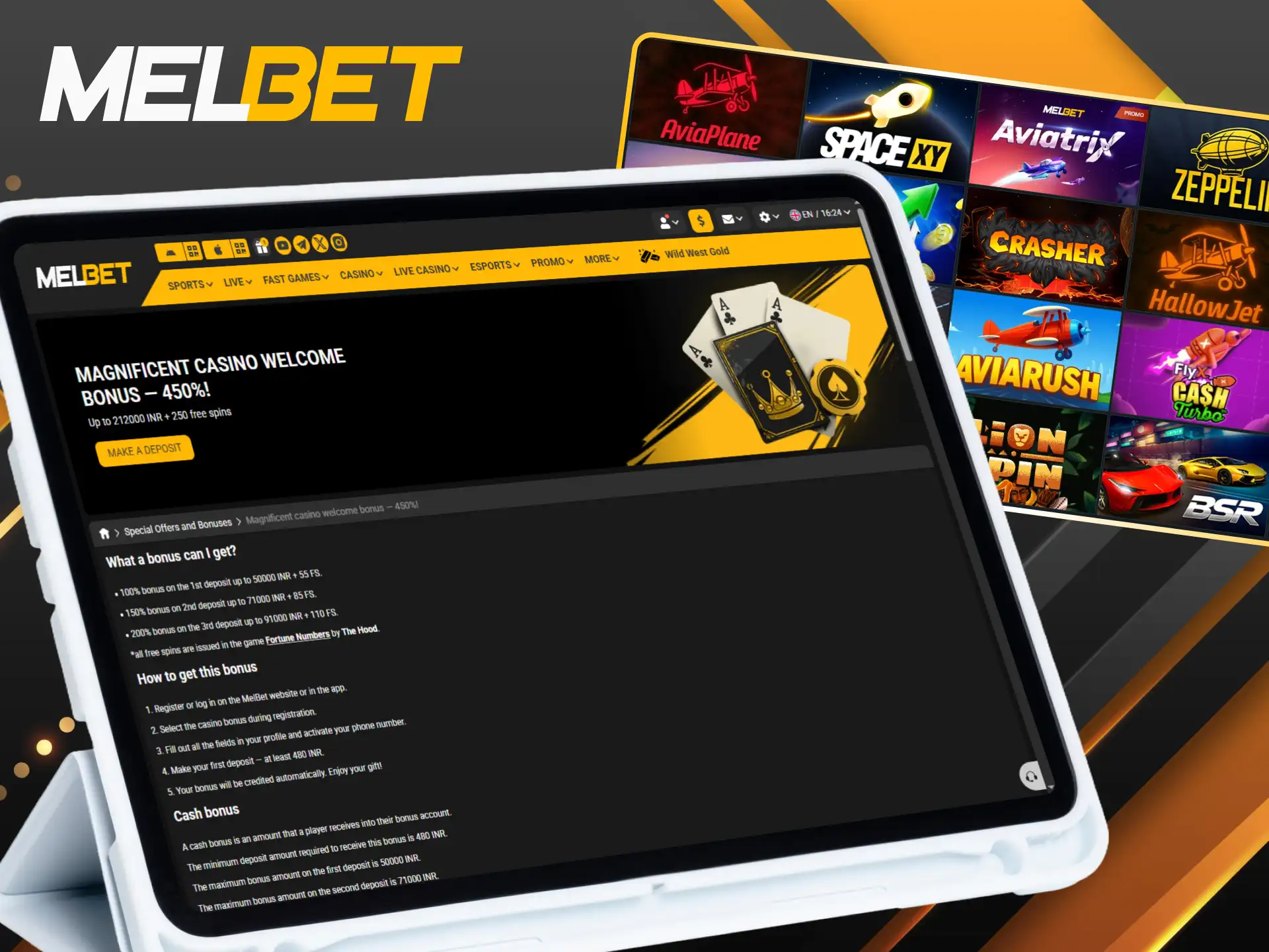 Claim the special Melbet casino welcome bonus for crash games.