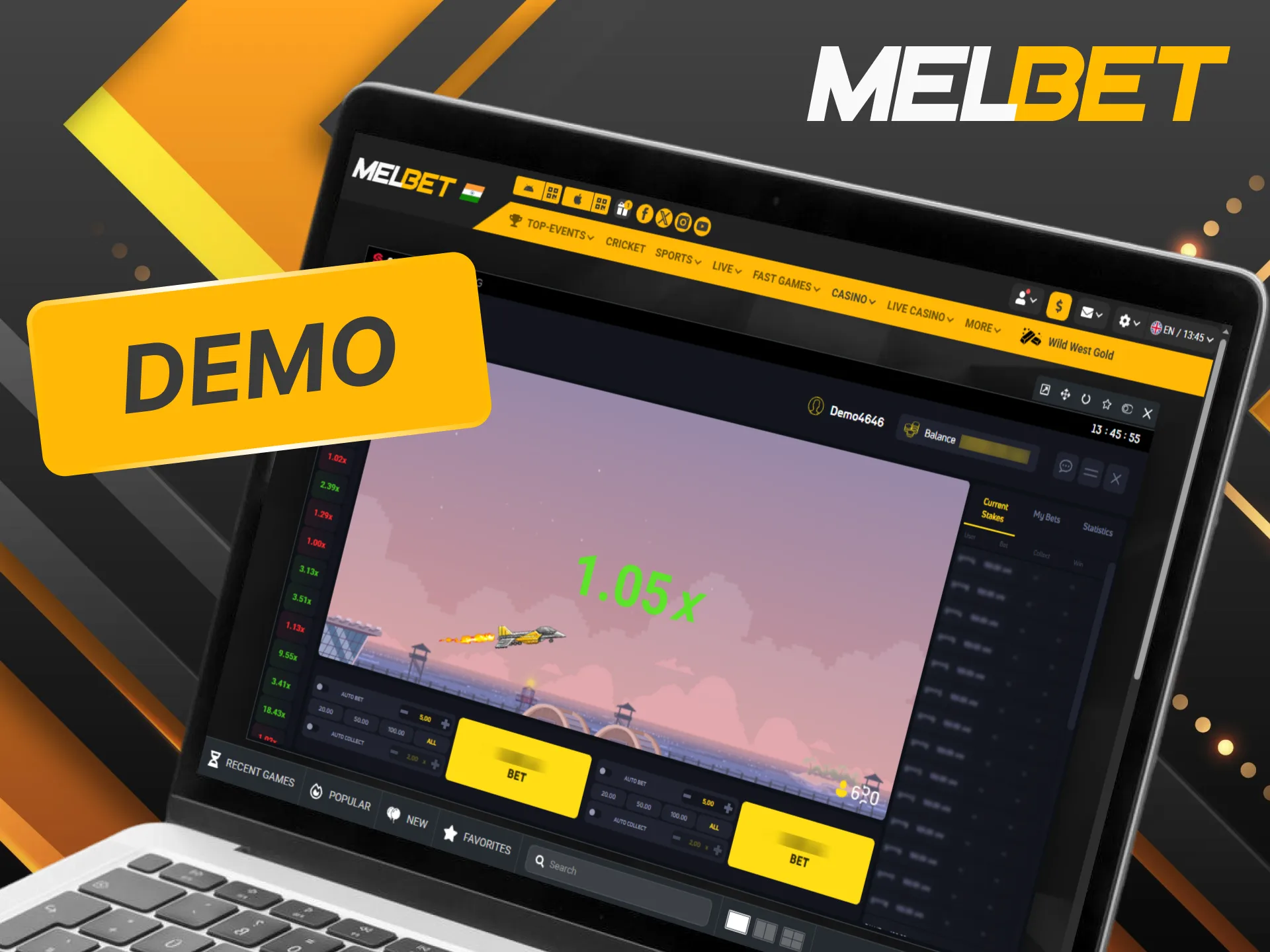 Try JetX risk-free in demo mode before wagering at Melbet.