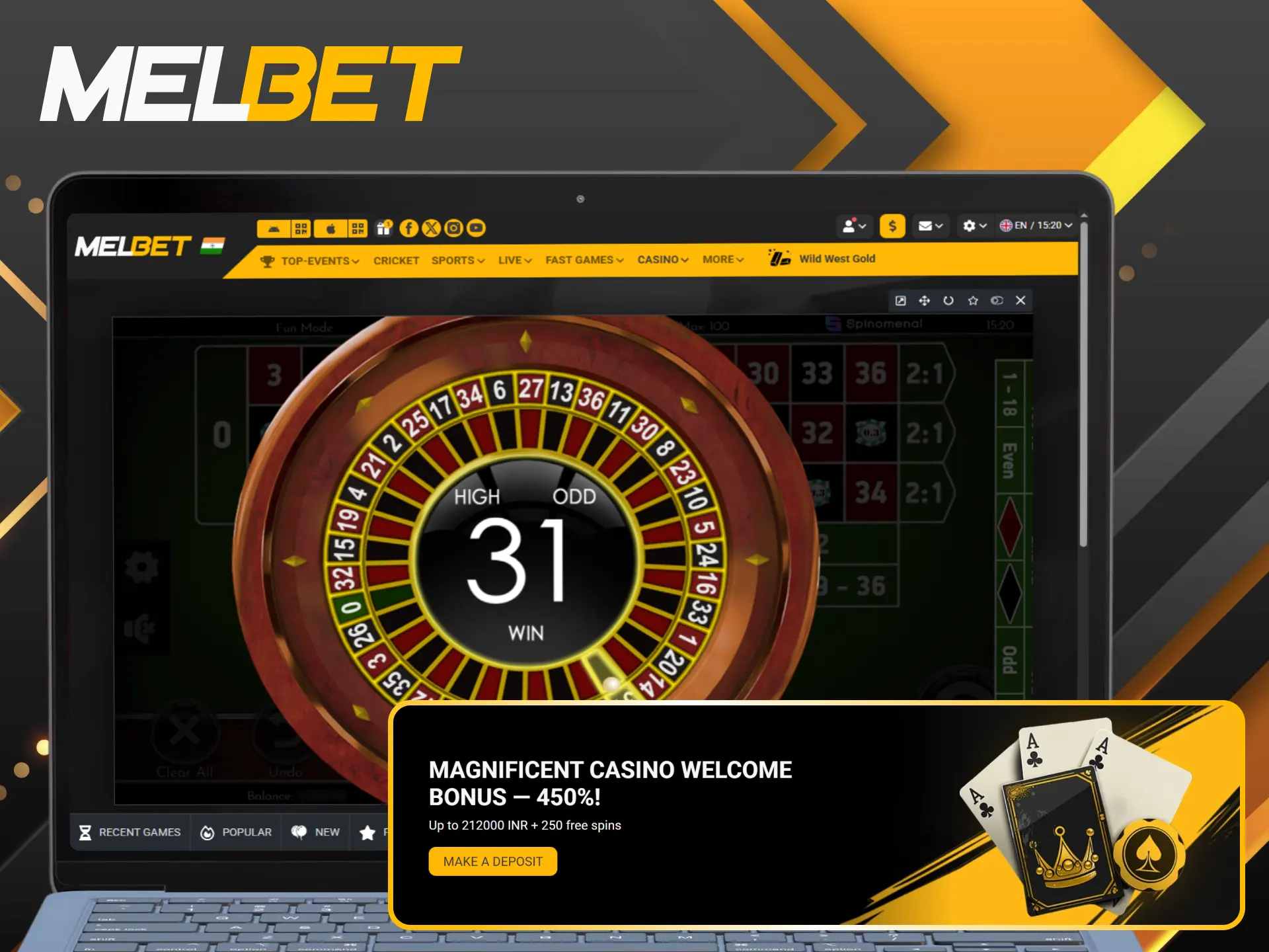 Claim a bonus at Melbet to play the exciting Roulette game.