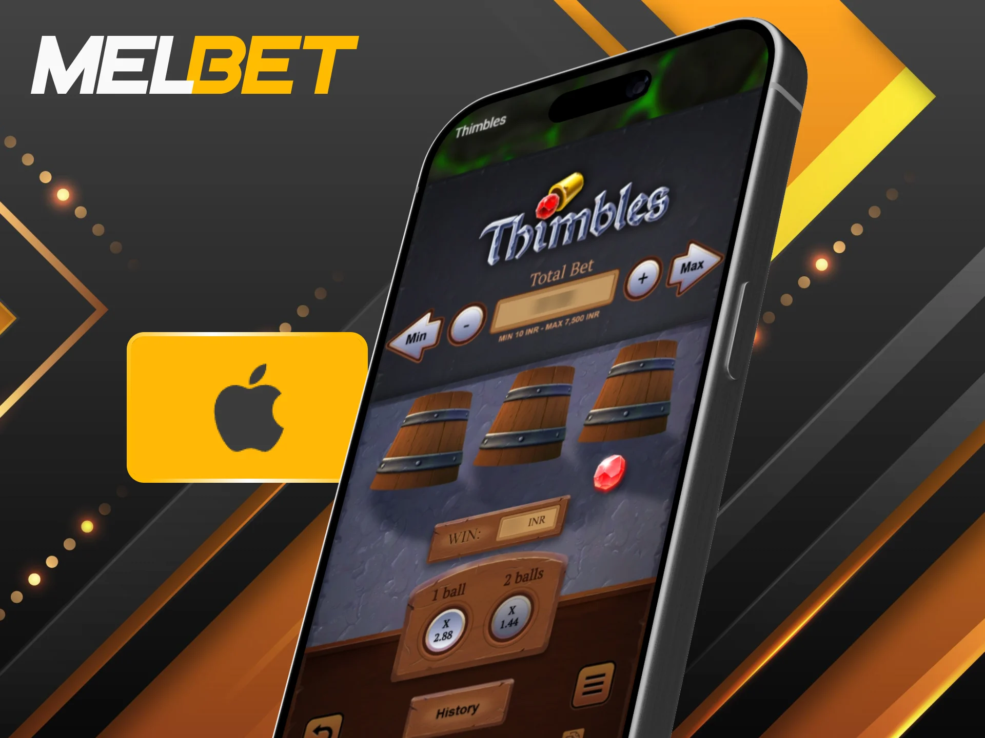 Run Thimbles on your iPhone via the optimized Melbet application.