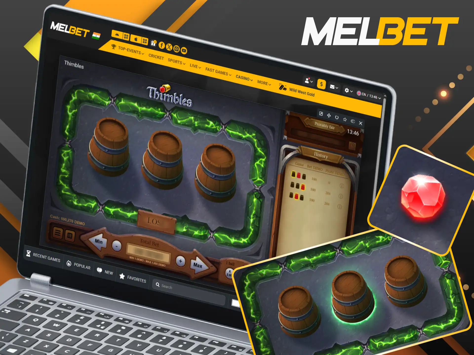 Read about the strategies you can use to win more in the Thimbles game on Melbet.