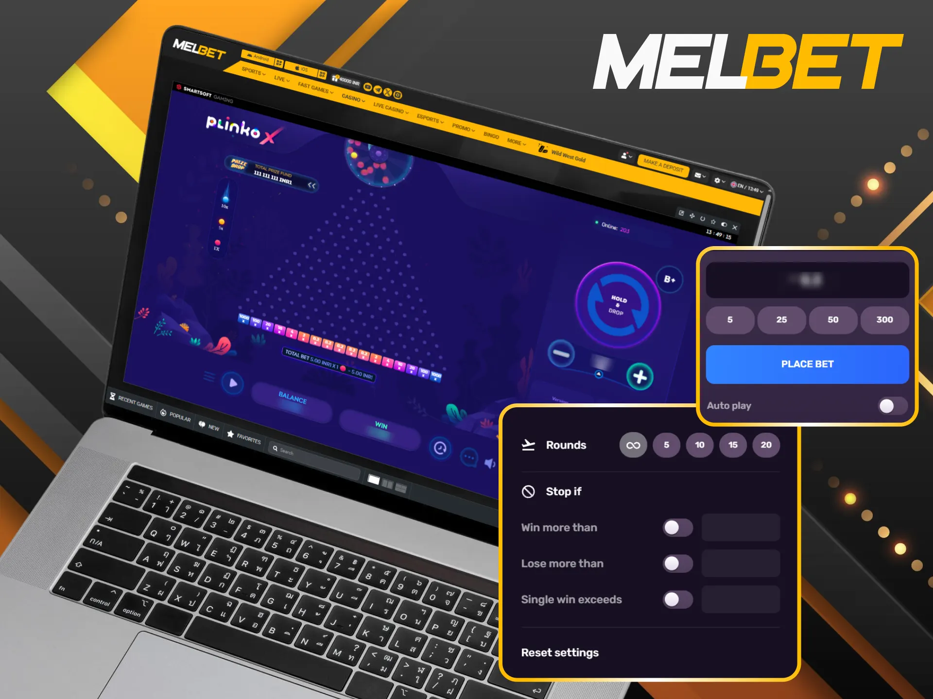 Control your automated spins using careful casino tricks on Melbet India.